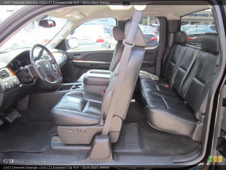Ebony Black Interior Prime Interior for the 2007 Chevrolet Silverado 1500 LTZ Extended Cab 4x4 #68948613