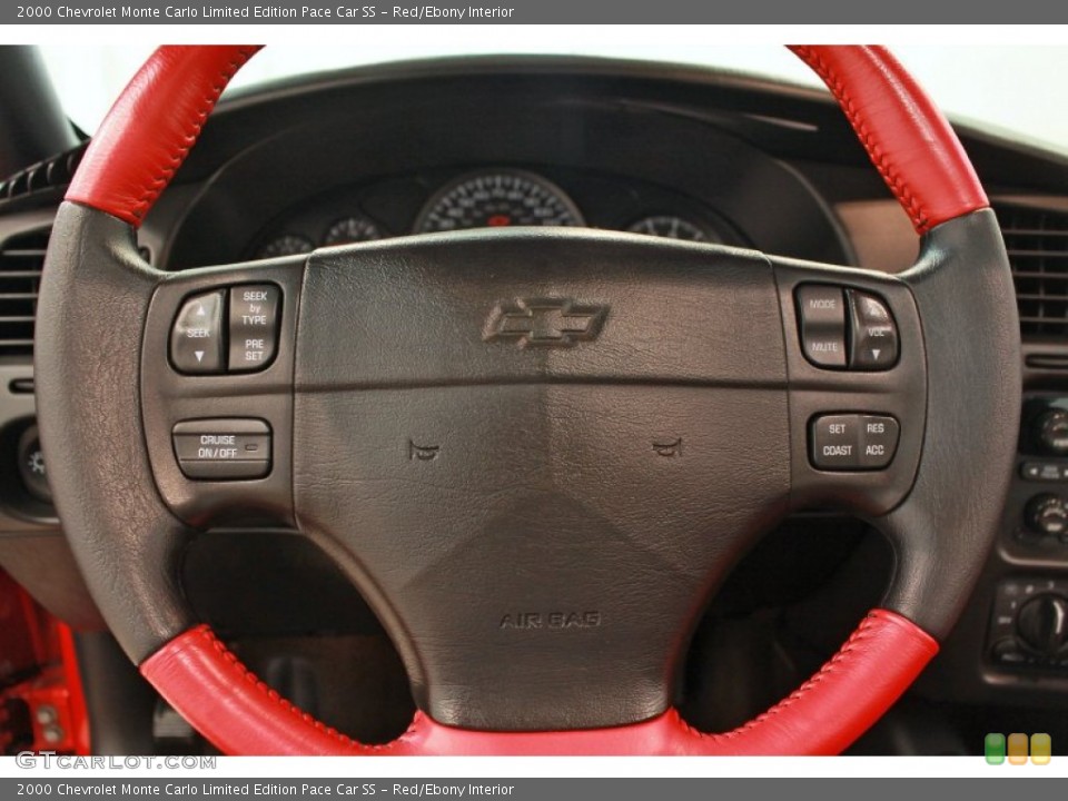 Red/Ebony Interior Steering Wheel for the 2000 Chevrolet Monte Carlo Limited Edition Pace Car SS #68952387