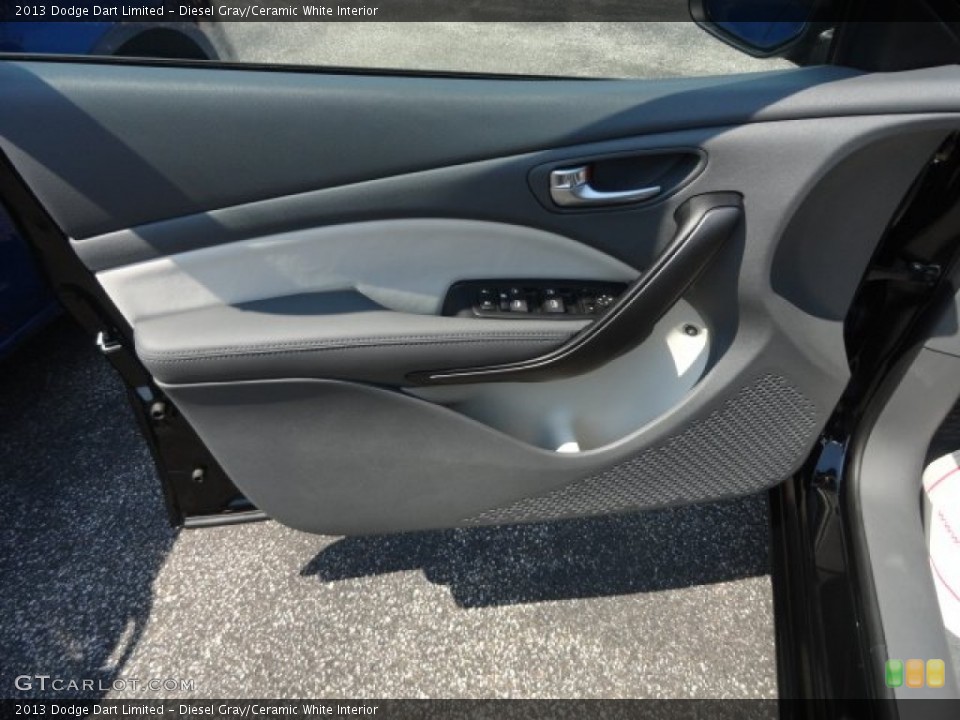 Diesel Gray/Ceramic White Interior Door Panel for the 2013 Dodge Dart Limited #68952897
