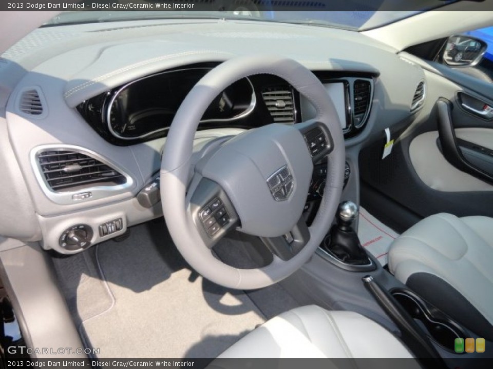 Diesel Gray/Ceramic White Interior Prime Interior for the 2013 Dodge Dart Limited #68952906