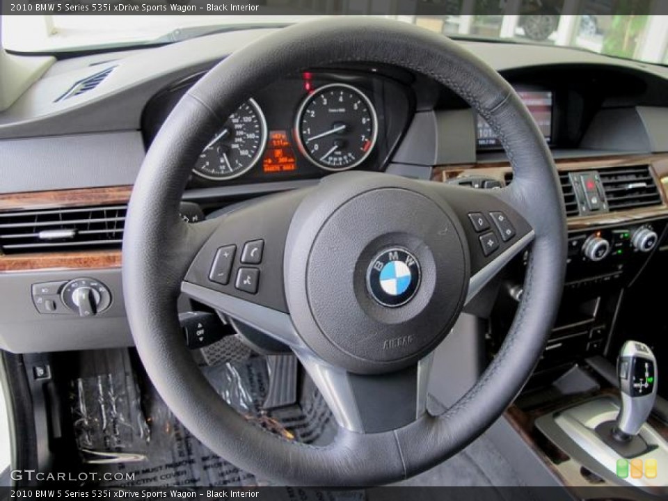 Black Interior Steering Wheel for the 2010 BMW 5 Series 535i xDrive Sports Wagon #68954846