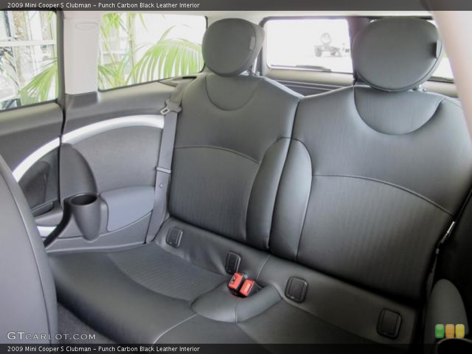 Punch Carbon Black Leather Interior Rear Seat for the 2009 Mini Cooper S Clubman #68955356