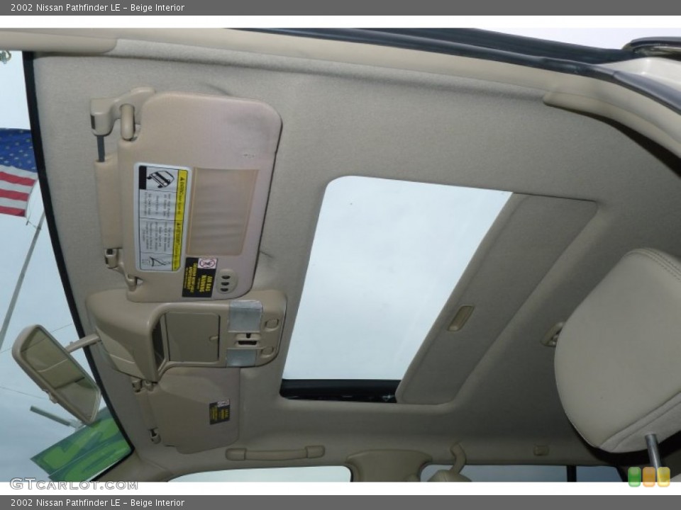 Beige Interior Sunroof for the 2002 Nissan Pathfinder LE #68961914