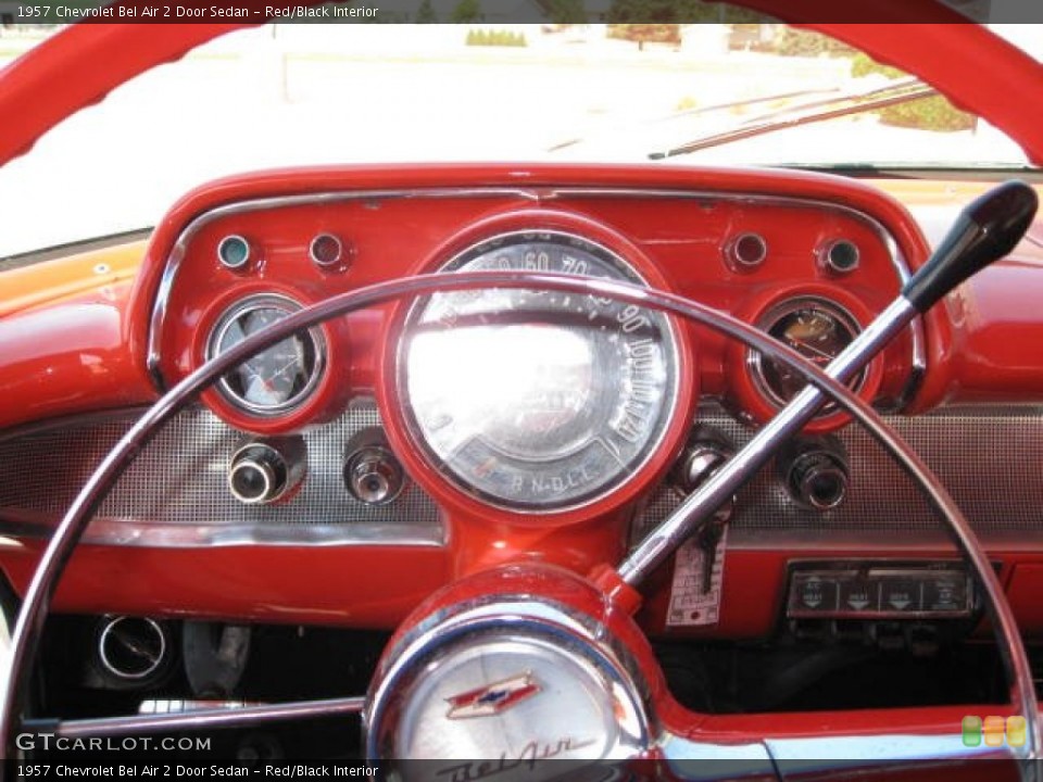 Red/Black Interior Gauges for the 1957 Chevrolet Bel Air 2 Door Sedan #68975461