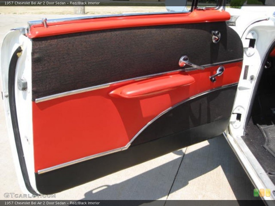 Red/Black Interior Door Panel for the 1957 Chevrolet Bel Air 2 Door Sedan #68975495