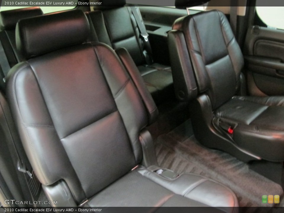 Ebony Interior Rear Seat for the 2010 Cadillac Escalade ESV Luxury AWD #68977031