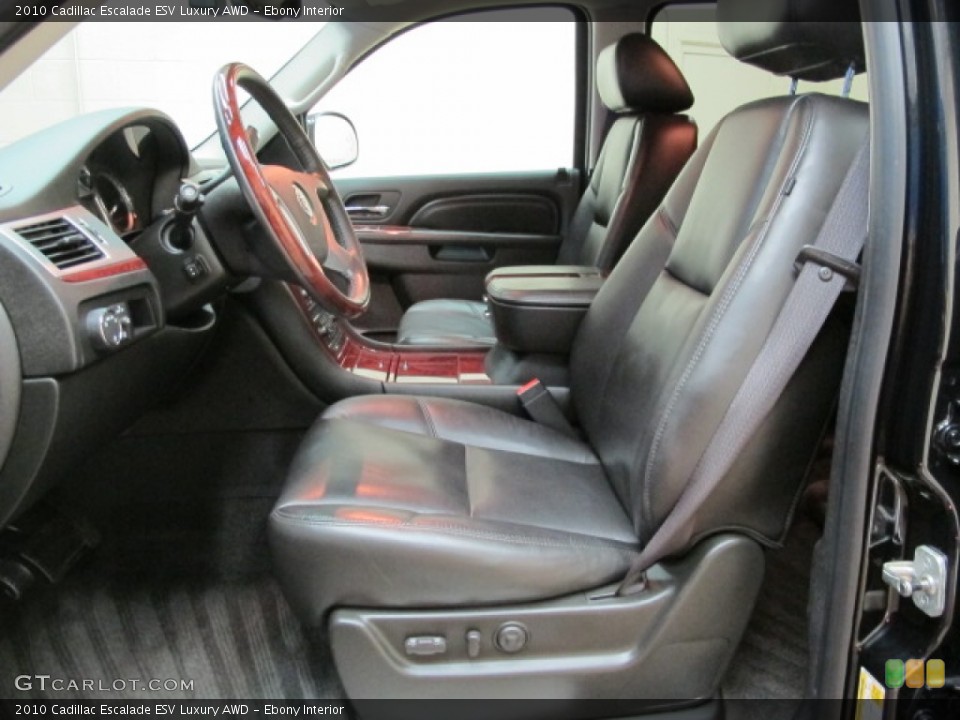 Ebony Interior Front Seat for the 2010 Cadillac Escalade ESV Luxury AWD #68977134