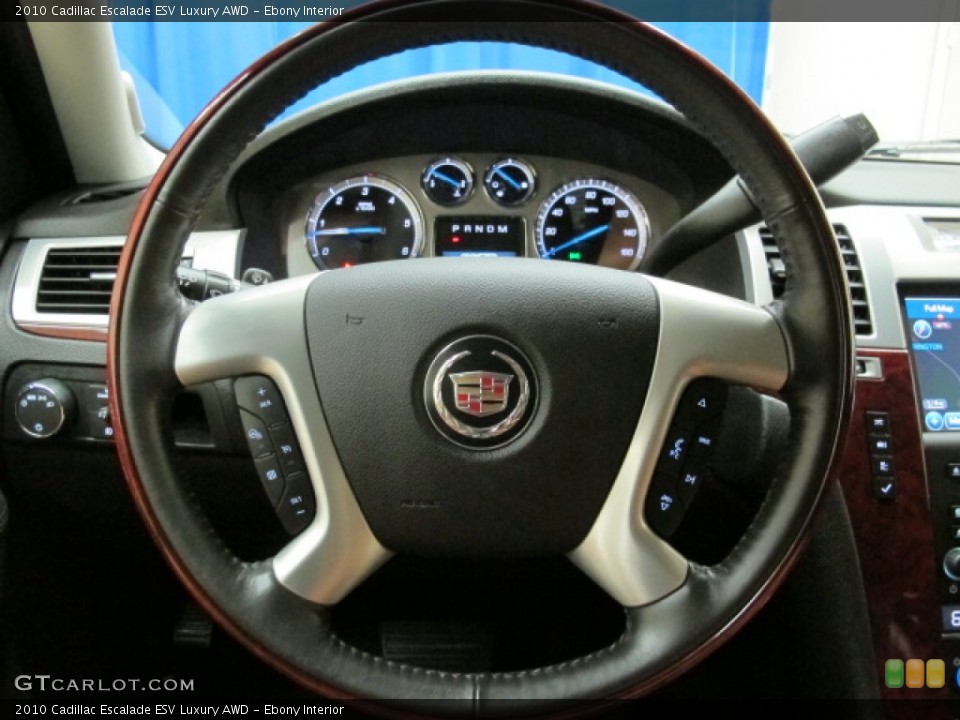 Ebony Interior Steering Wheel for the 2010 Cadillac Escalade ESV Luxury AWD #68977223