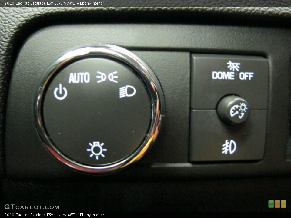 Ebony Interior Controls for the 2010 Cadillac Escalade ESV Luxury AWD #68977247