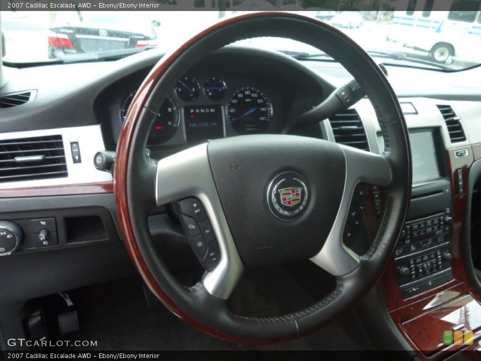 Ebony/Ebony Interior Steering Wheel for the 2007 Cadillac Escalade AWD #68978450