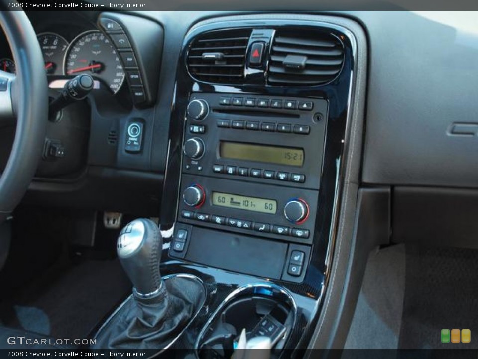 Ebony Interior Controls for the 2008 Chevrolet Corvette Coupe #68985305