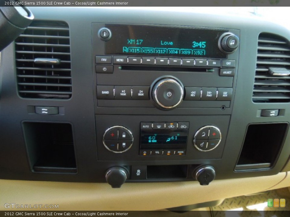 Cocoa/Light Cashmere Interior Controls for the 2012 GMC Sierra 1500 SLE Crew Cab #68988613