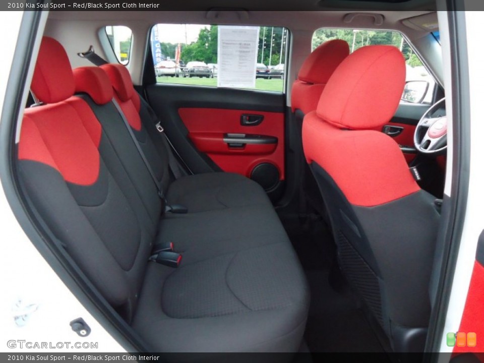 Red/Black Sport Cloth Interior Rear Seat for the 2010 Kia Soul Sport #68989198