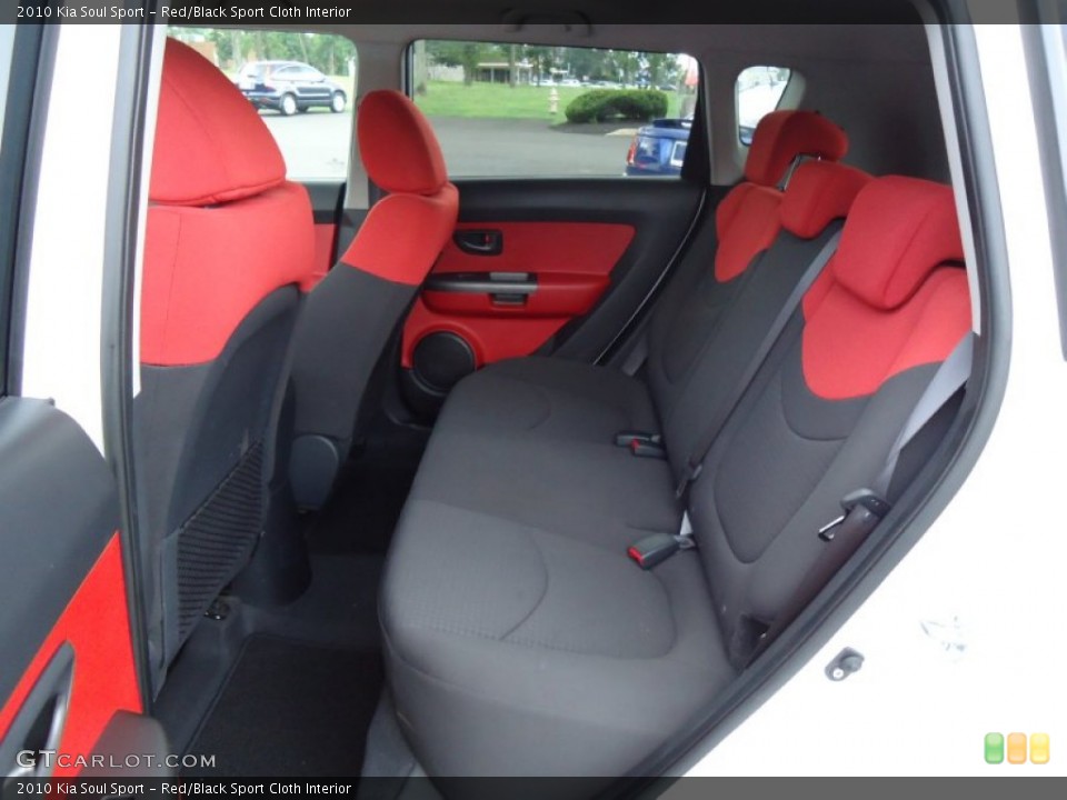 Red/Black Sport Cloth Interior Rear Seat for the 2010 Kia Soul Sport #68989213