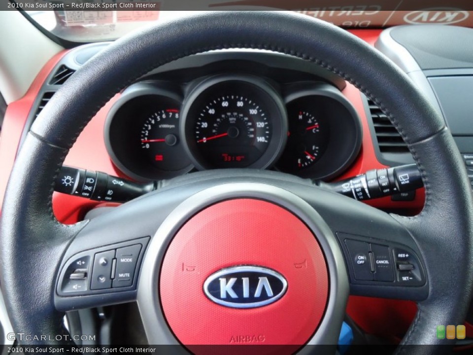 Red/Black Sport Cloth Interior Steering Wheel for the 2010 Kia Soul Sport #68989261