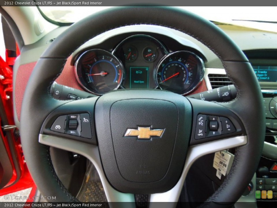 Jet Black/Sport Red Interior Steering Wheel for the 2012 Chevrolet Cruze LT/RS #68989357