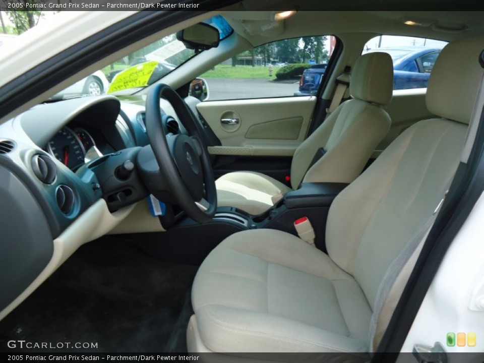 Parchment/Dark Pewter Interior Front Seat for the 2005 Pontiac Grand Prix Sedan #68990215