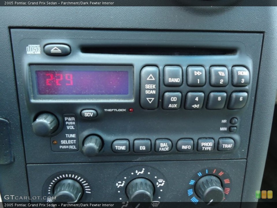 Parchment/Dark Pewter Interior Audio System for the 2005 Pontiac Grand Prix Sedan #68990290
