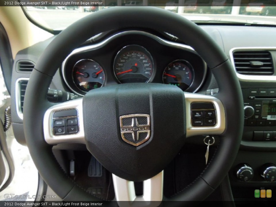 Black/Light Frost Beige Interior Steering Wheel for the 2012 Dodge Avenger SXT #68991718