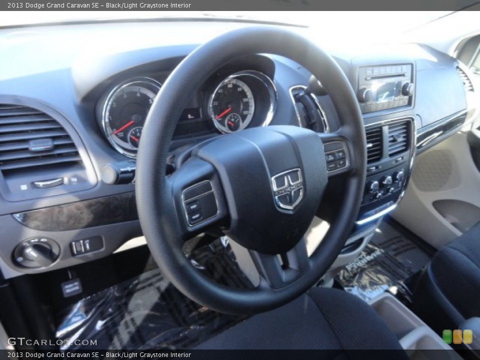 Black/Light Graystone Interior Steering Wheel for the 2013 Dodge Grand Caravan SE #68995090