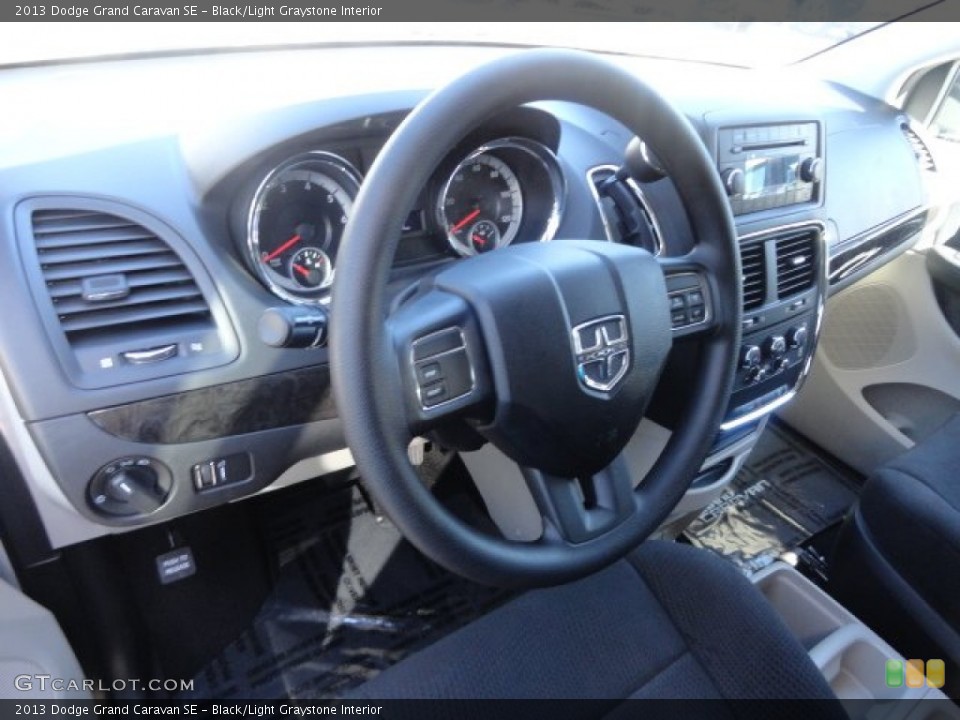 Black/Light Graystone Interior Steering Wheel for the 2013 Dodge Grand Caravan SE #68995264
