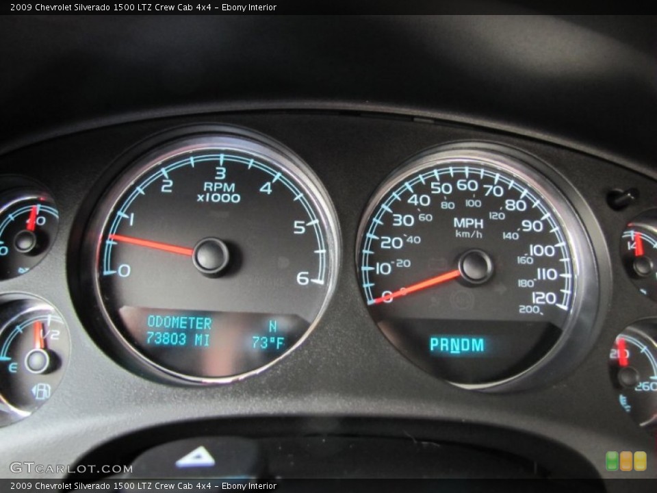 Ebony Interior Gauges for the 2009 Chevrolet Silverado 1500 LTZ Crew Cab 4x4 #68998204