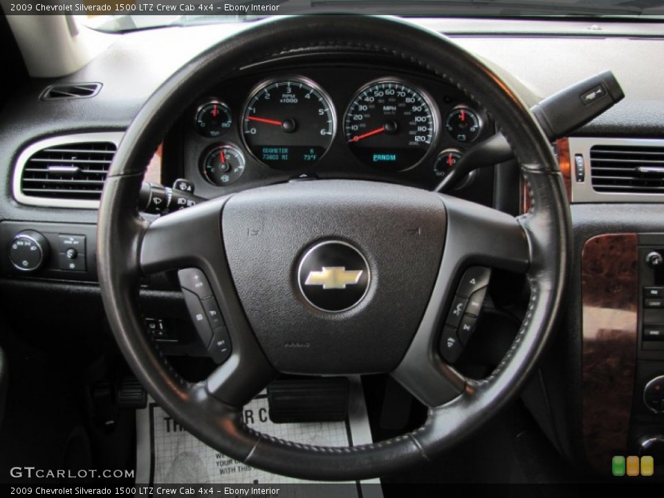 Ebony Interior Steering Wheel for the 2009 Chevrolet Silverado 1500 LTZ Crew Cab 4x4 #68998213