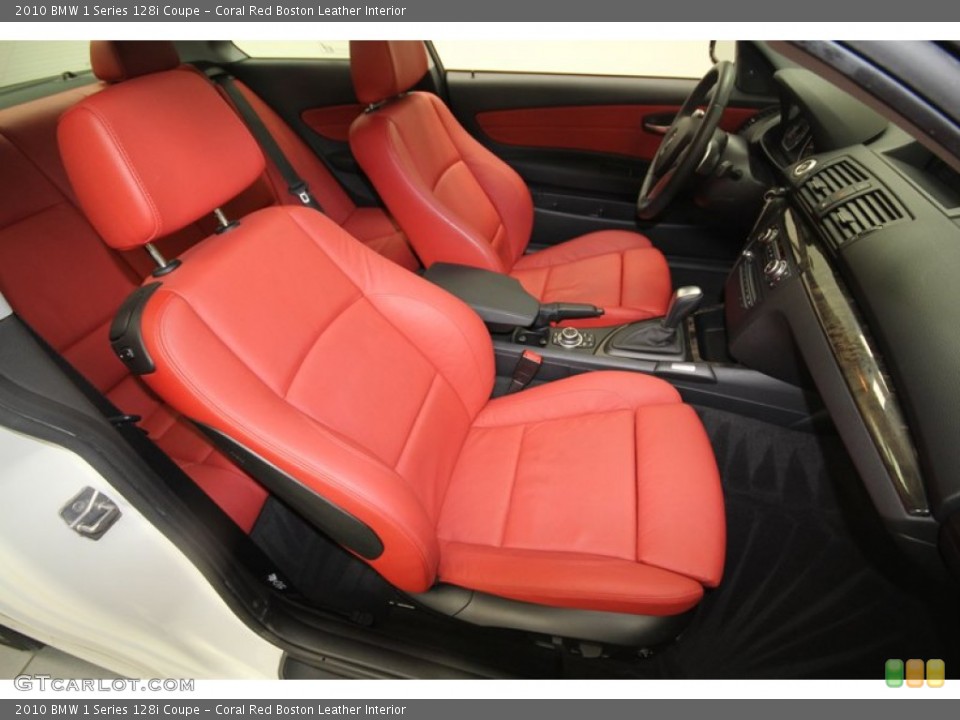 Coral Red Boston Leather Interior Front Seat for the 2010 BMW 1 Series 128i Coupe #69008110