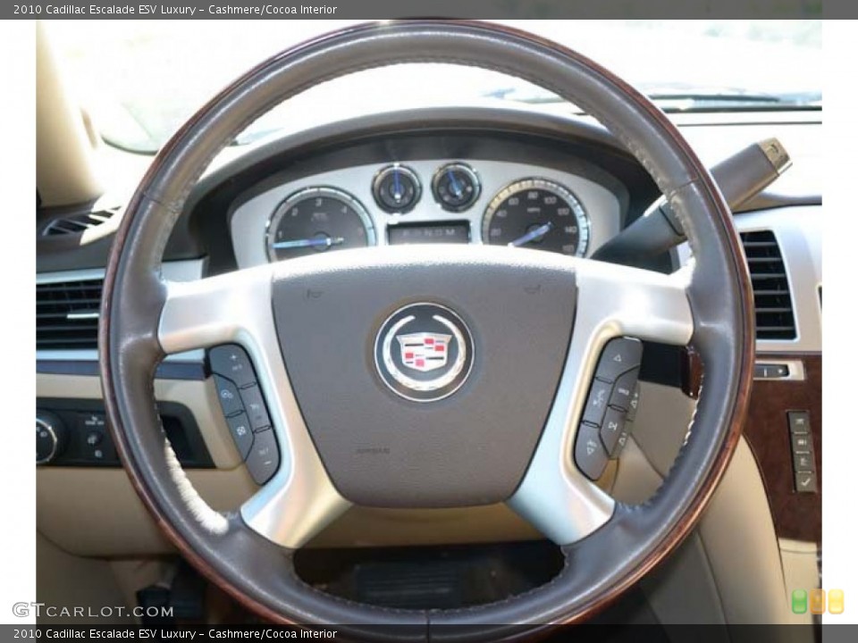 Cashmere/Cocoa Interior Steering Wheel for the 2010 Cadillac Escalade ESV Luxury #69015295