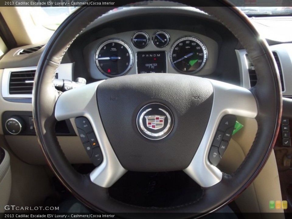 Cashmere/Cocoa Interior Steering Wheel for the 2013 Cadillac Escalade ESV Luxury #69017761