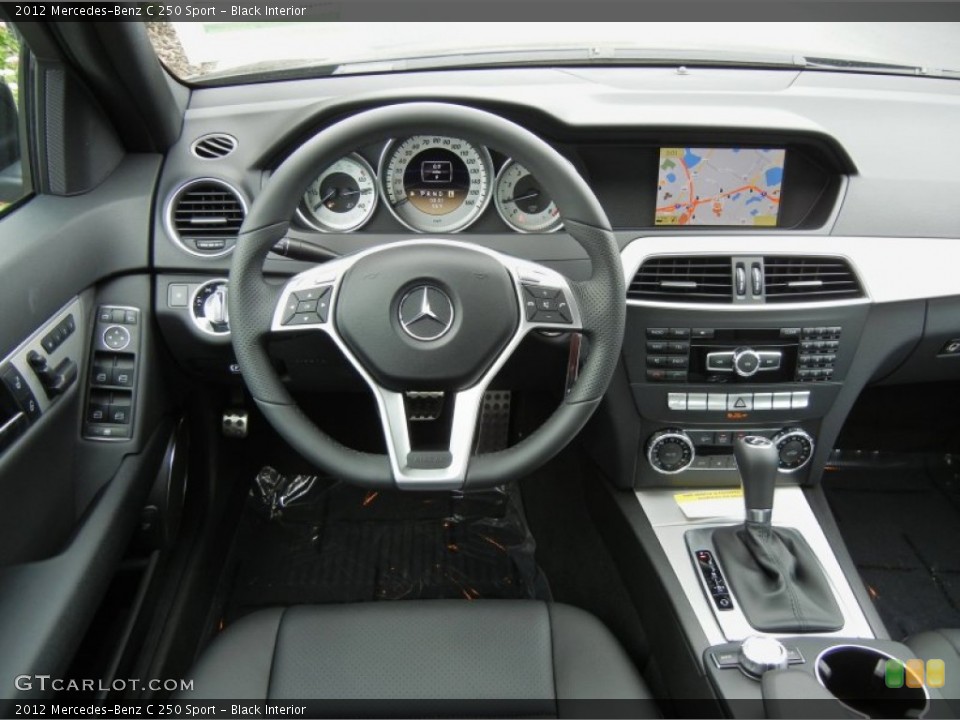 Black Interior Dashboard for the 2012 Mercedes-Benz C 250 Sport #69018196