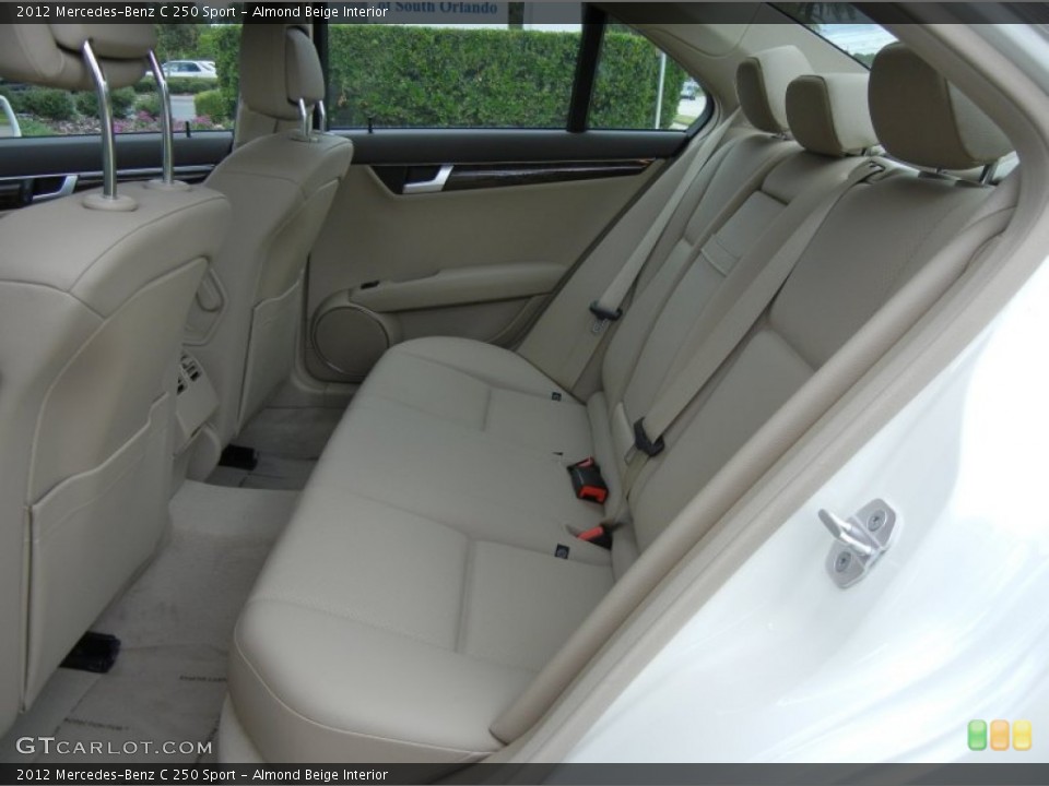 Almond Beige Interior Rear Seat for the 2012 Mercedes-Benz C 250 Sport #69018415