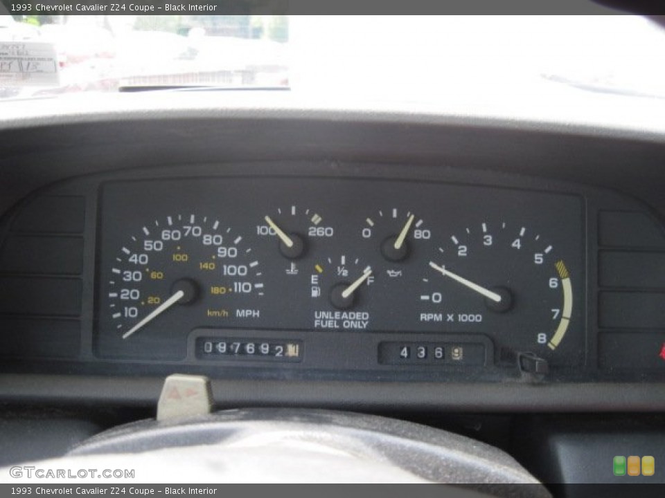 Black Interior Gauges for the 1993 Chevrolet Cavalier Z24 Coupe #69032453