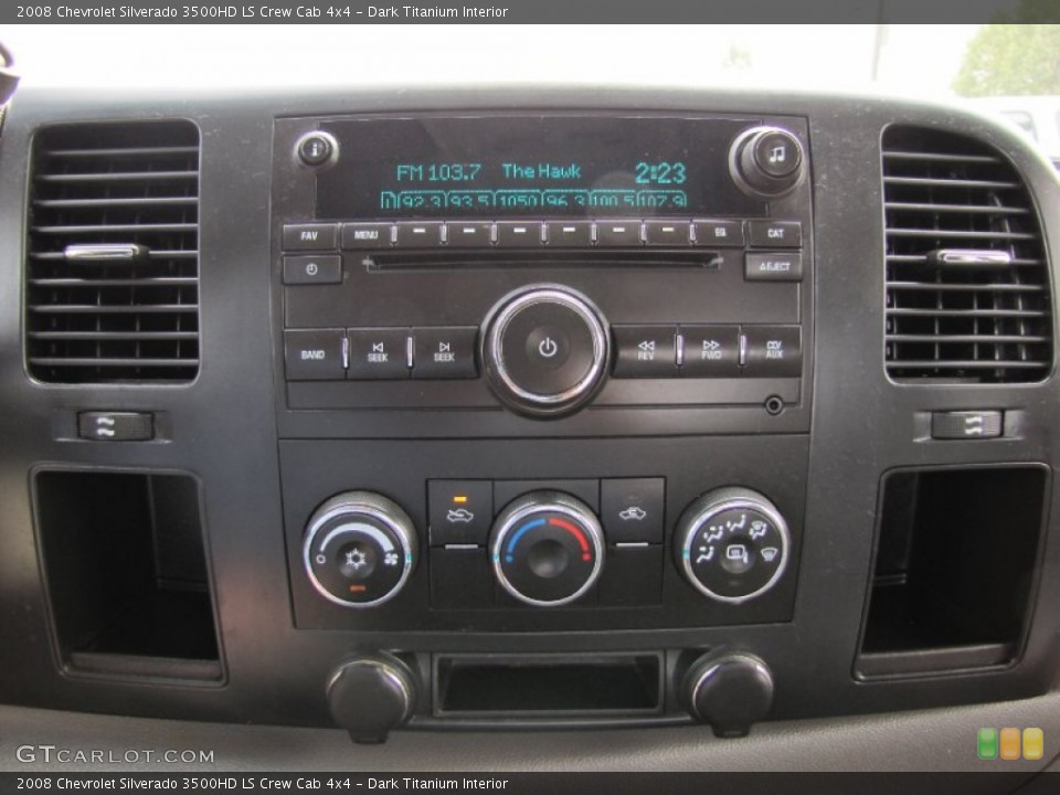 Dark Titanium Interior Controls for the 2008 Chevrolet Silverado 3500HD LS Crew Cab 4x4 #69033857