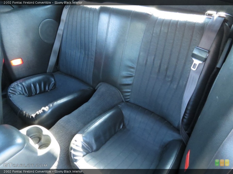 Ebony Black Interior Rear Seat for the 2002 Pontiac Firebird Convertible #69035148