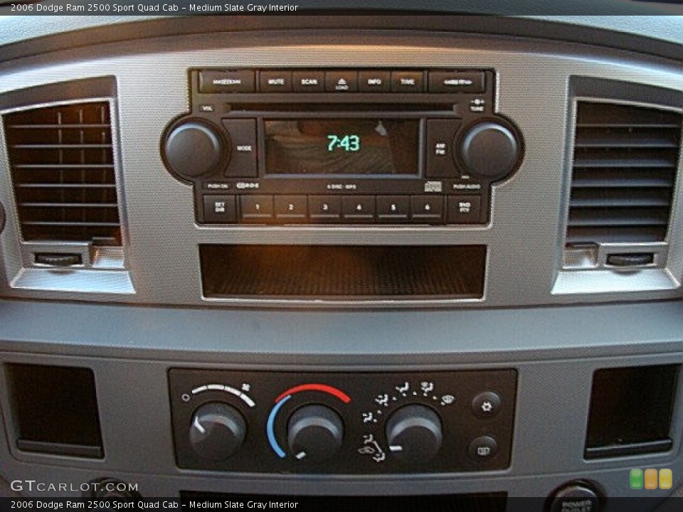 Medium Slate Gray Interior Controls for the 2006 Dodge Ram 2500 Sport Quad Cab #69035828