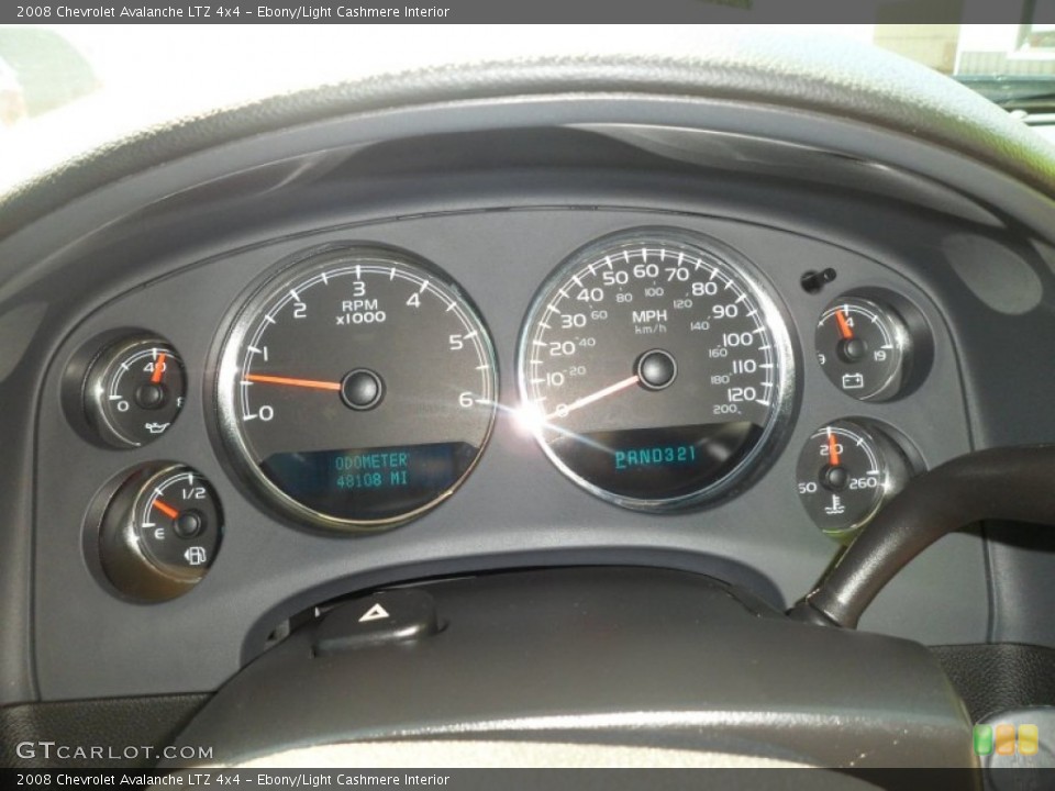 Ebony/Light Cashmere Interior Gauges for the 2008 Chevrolet Avalanche LTZ 4x4 #69036545