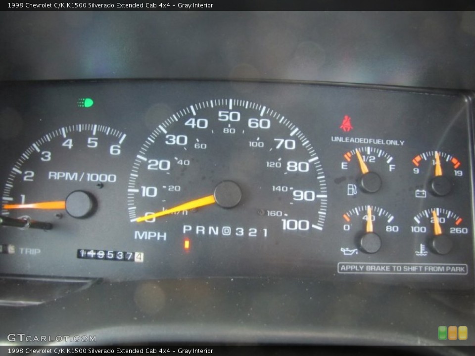 Gray Interior Gauges for the 1998 Chevrolet C/K K1500 Silverado Extended Cab 4x4 #69038543