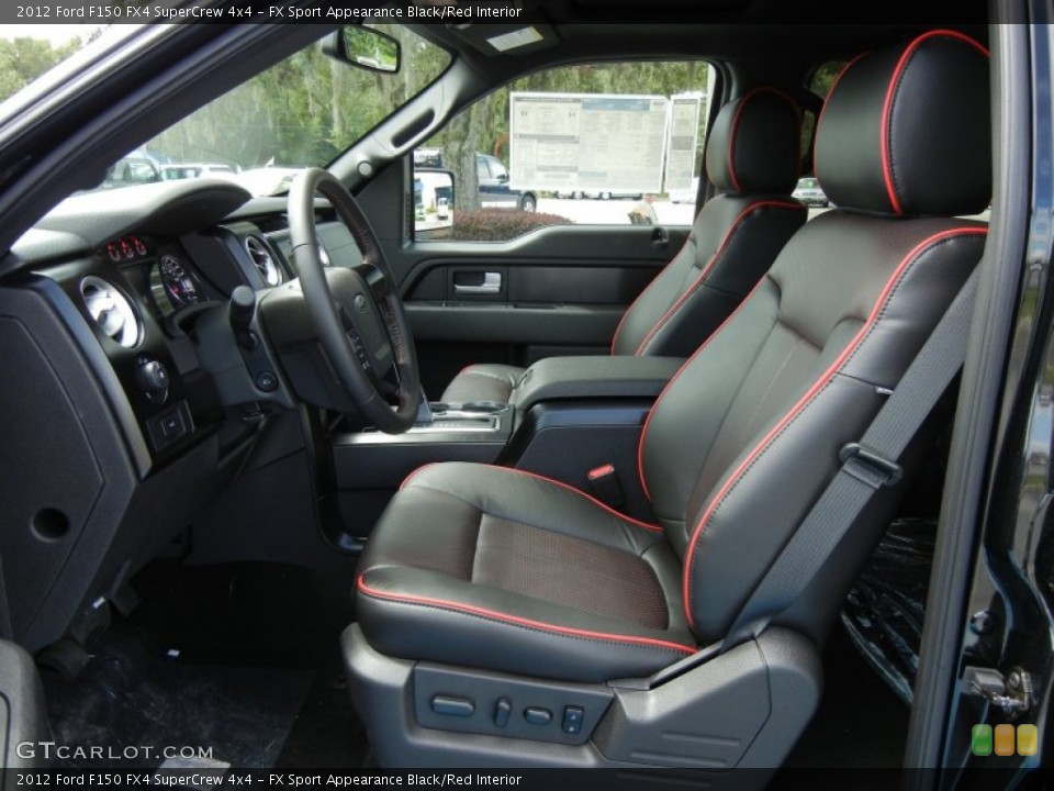 FX Sport Appearance Black/Red Interior Front Seat for the 2012 Ford F150 FX4 SuperCrew 4x4 #69045596