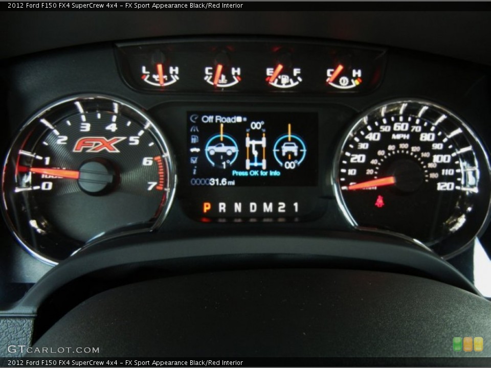 FX Sport Appearance Black/Red Interior Gauges for the 2012 Ford F150 FX4 SuperCrew 4x4 #69045635