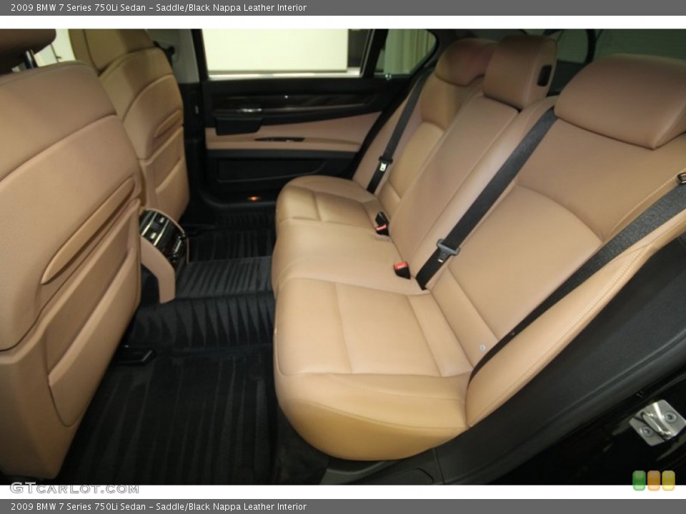 Saddle/Black Nappa Leather Interior Rear Seat for the 2009 BMW 7 Series 750Li Sedan #69049285