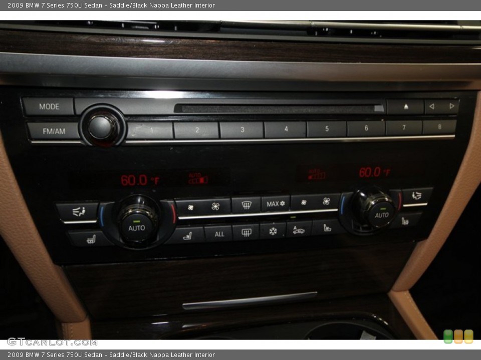 Saddle/Black Nappa Leather Interior Controls for the 2009 BMW 7 Series 750Li Sedan #69049361