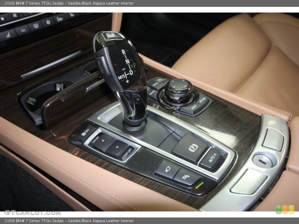 Saddle/Black Nappa Leather Interior Transmission for the 2009 BMW 7 Series 750Li Sedan #69049367
