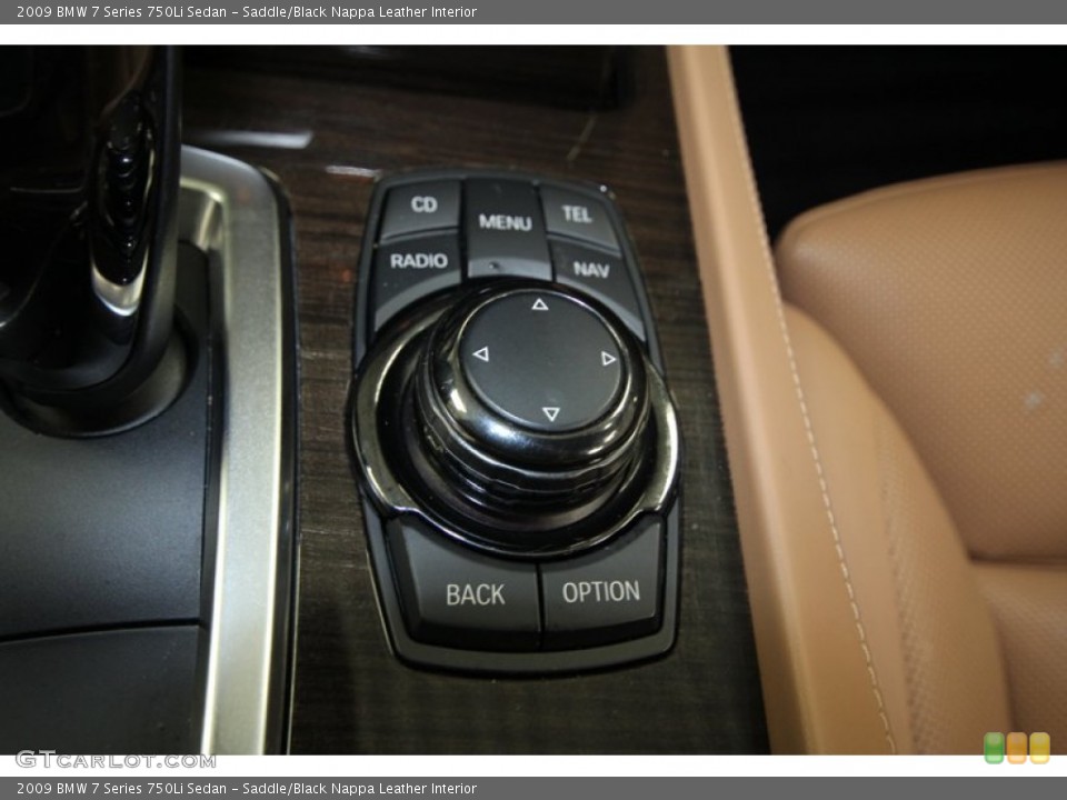 Saddle/Black Nappa Leather Interior Controls for the 2009 BMW 7 Series 750Li Sedan #69049373