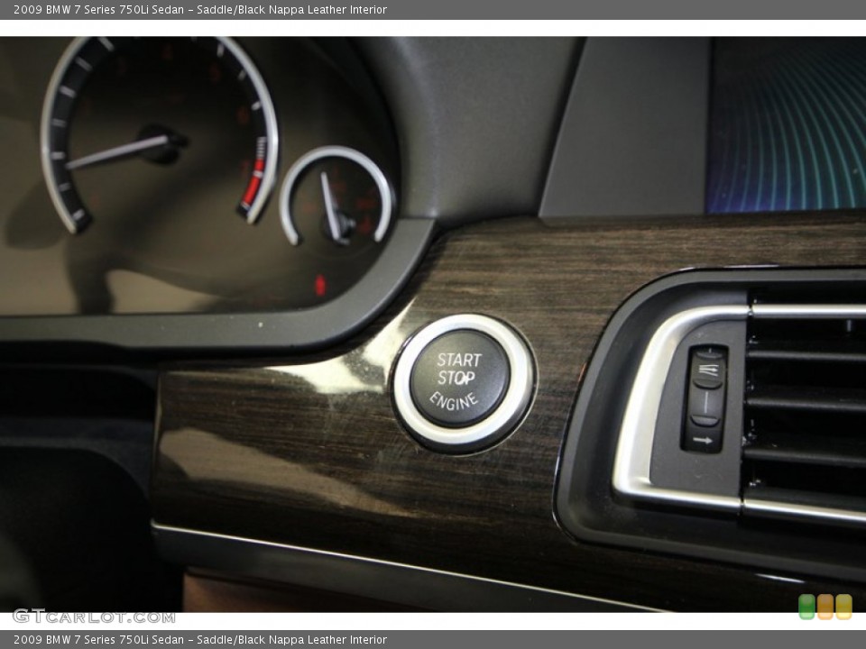 Saddle/Black Nappa Leather Interior Controls for the 2009 BMW 7 Series 750Li Sedan #69049385