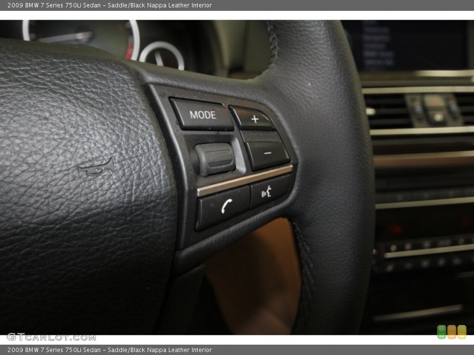 Saddle/Black Nappa Leather Interior Controls for the 2009 BMW 7 Series 750Li Sedan #69049392