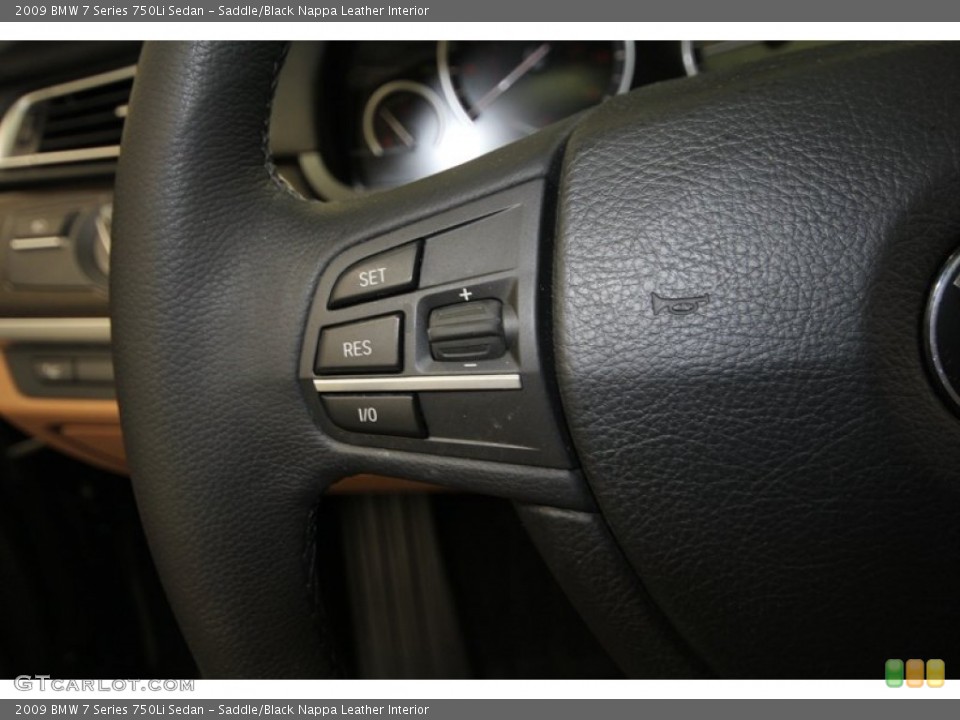 Saddle/Black Nappa Leather Interior Controls for the 2009 BMW 7 Series 750Li Sedan #69049397