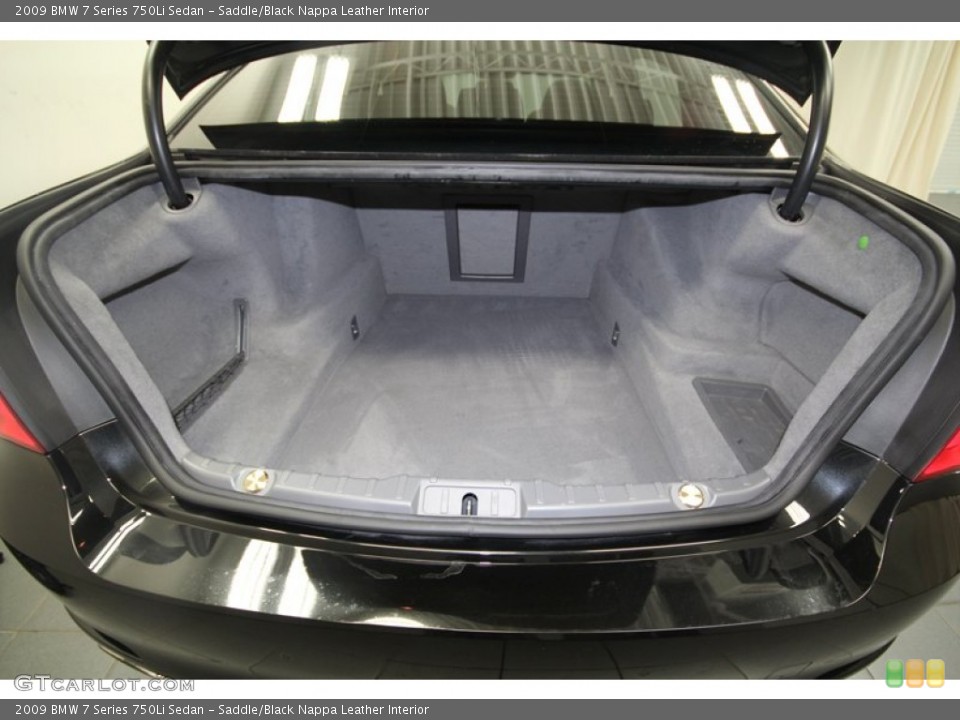 Saddle/Black Nappa Leather Interior Trunk for the 2009 BMW 7 Series 750Li Sedan #69049449