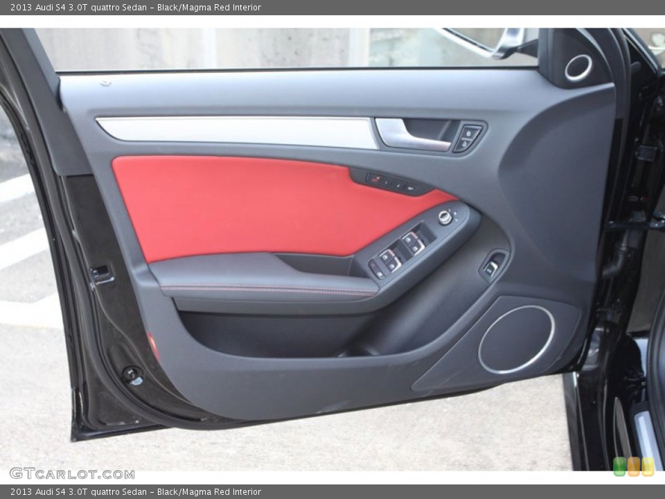 Black/Magma Red Interior Door Panel for the 2013 Audi S4 3.0T quattro Sedan #69050540