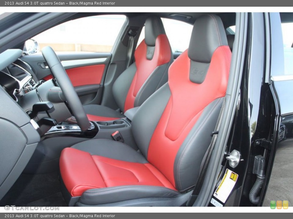 Black/Magma Red Interior Front Seat for the 2013 Audi S4 3.0T quattro Sedan #69050558
